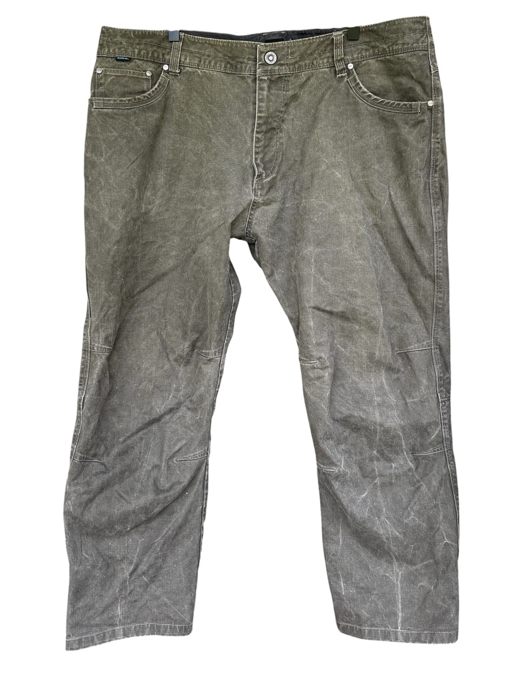 KUHL Rydr Pants Mens 40x30 Green Vintage Patina Dye Articulated Knee Hiking